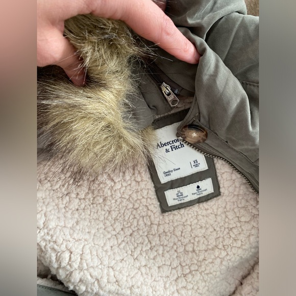 ABERCROMBIE & FITCH SHERPA LINED MILITARY PARKA JACKET COAT - Picture 8 of 8